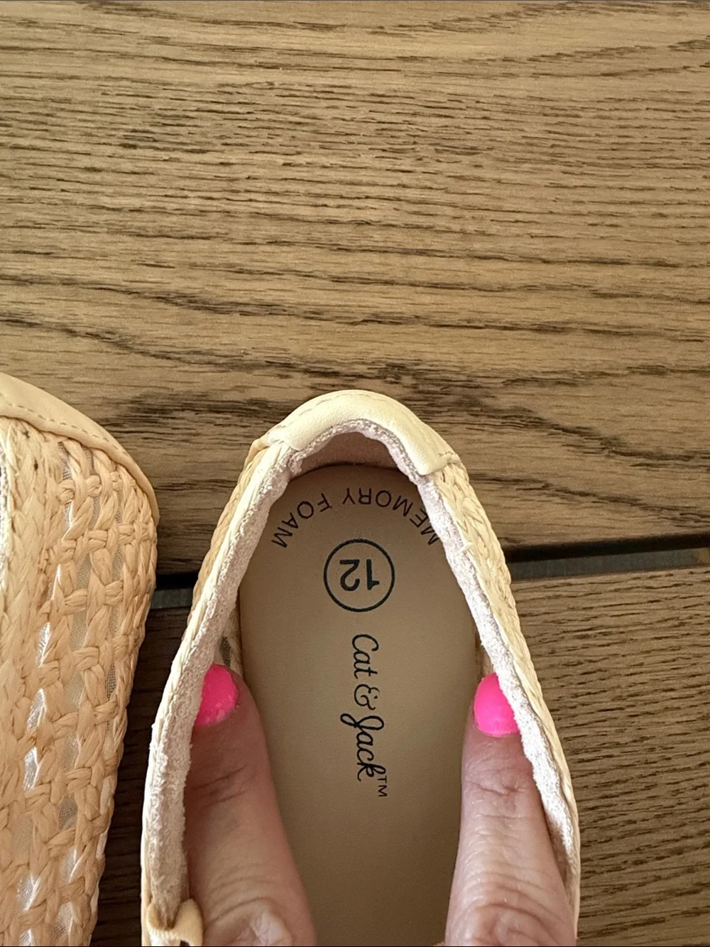 Cat & Jack Cream Woven  Mary Jane Ballet Flats